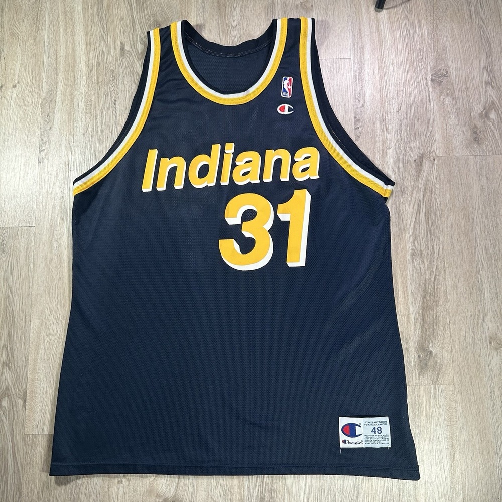 VTG Reggie Miller Jersey Champion Indiana Pacers NBA Blue Size 48 Men XL